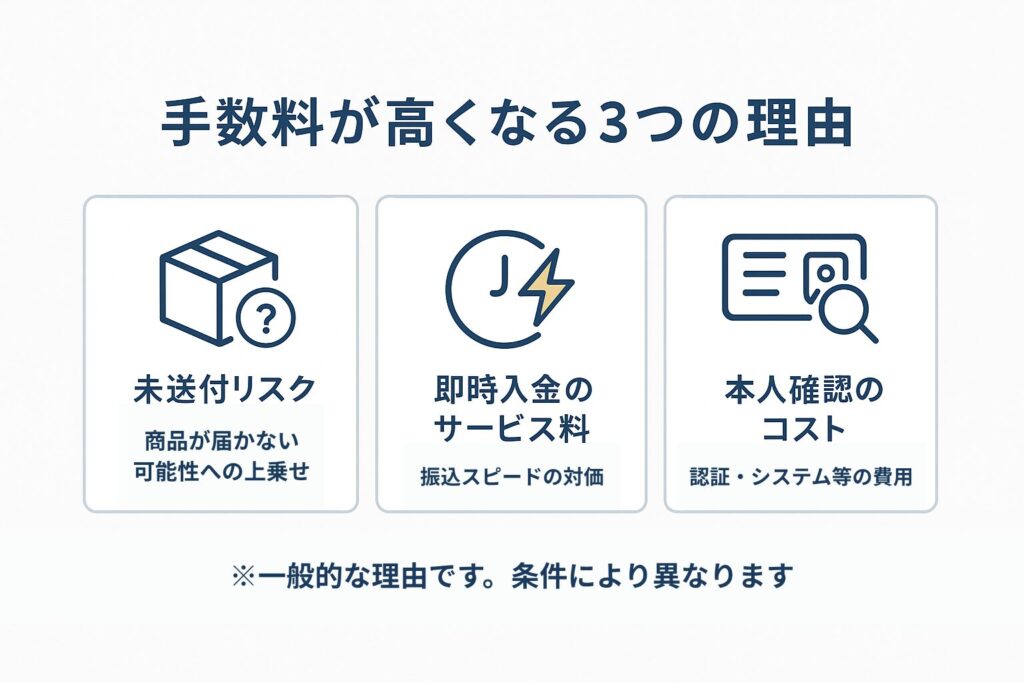 先払い買取の手数料が高くなる3つの理由