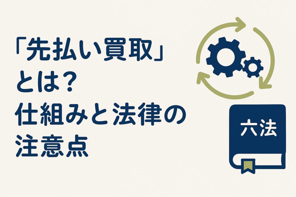 先払い買取の仕組みと法律上の注意点